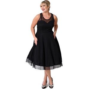 Black sweetheart neck/tea length